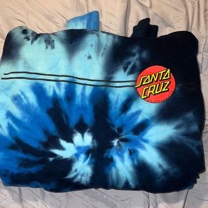 Santa cruz tie-dyed classic dot pullover hoodie.
